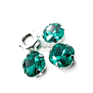 Cristal Engarzado Cushion Green Zircon 10mm