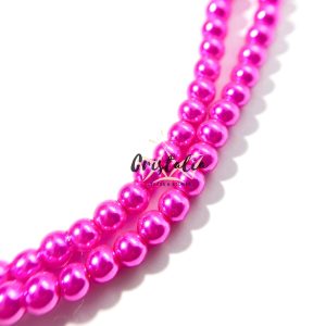 Perla de Vidrio por Tira Fucsia
