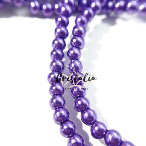 Perla de Vidrio por Tira Morado