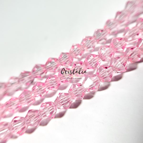 Cristal Bicono Rosa Claro Por Tira - Imagen 2