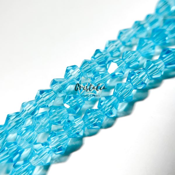 Cristal Bicono Aguamarina Por Tira - Imagen 2