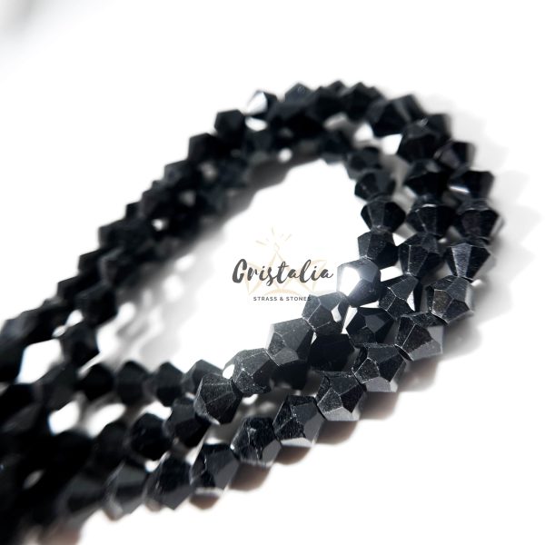 Cristal Bicono Negro Por Tira