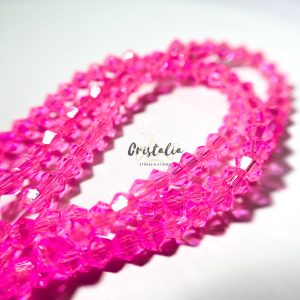 Cristal Bicono Pink Por Tira