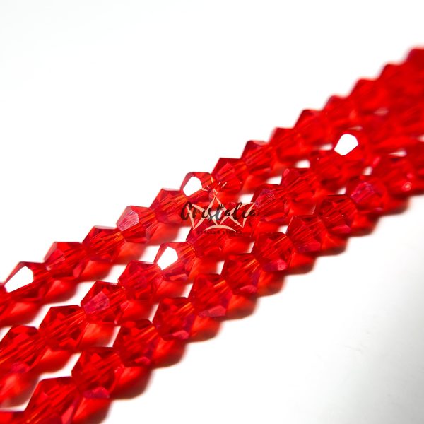 Cristal Bicono Rojo Italiano Por Tira - Imagen 2
