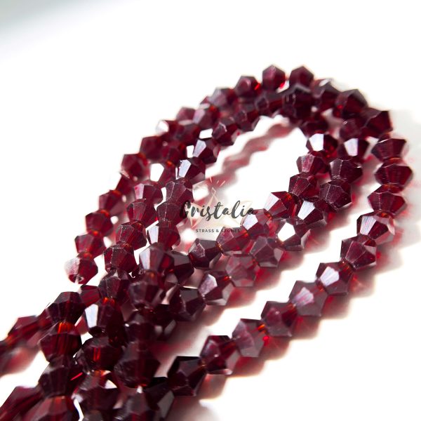 Cristal Bicono Rojo Por Tira