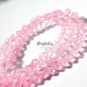 Cristal Bicono Rosa Claro Por Tira