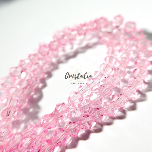 Cristal Bicono Rosa Claro Por Tira