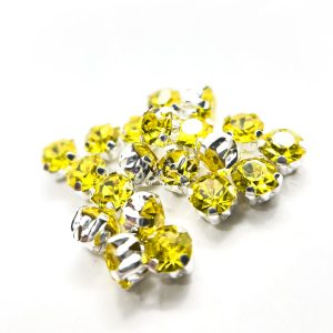 Cristal Amarillo Engarzado Para Coser