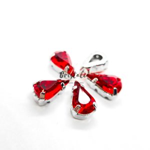 Cristal Engarzado Pear Light Siam 6x10mm