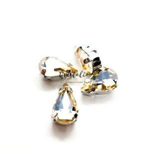 Cristal Engarzado Pear Golden 6x10mm