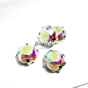 Cristal Engarzado Cushion Tornasol 10mm