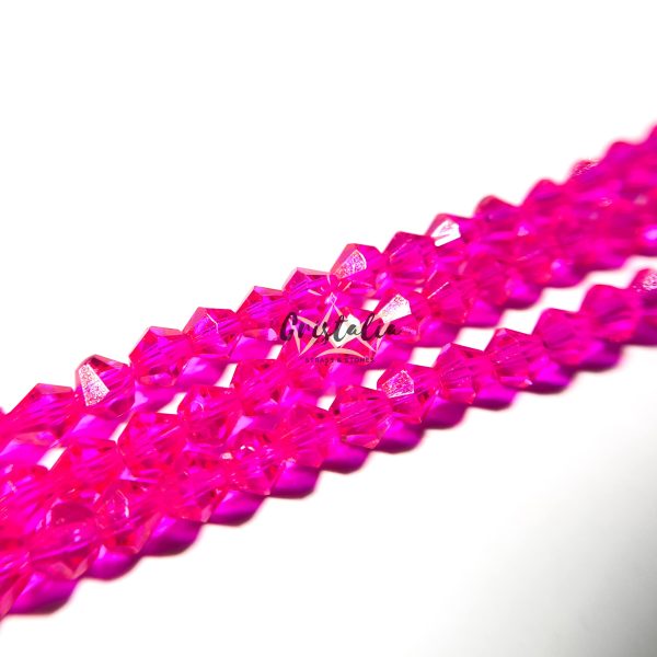 Cristal Bicono Fucsia Por Tira - Imagen 2
