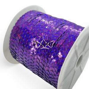 Lentejuela Por Tira 5 Metros Láser Morado