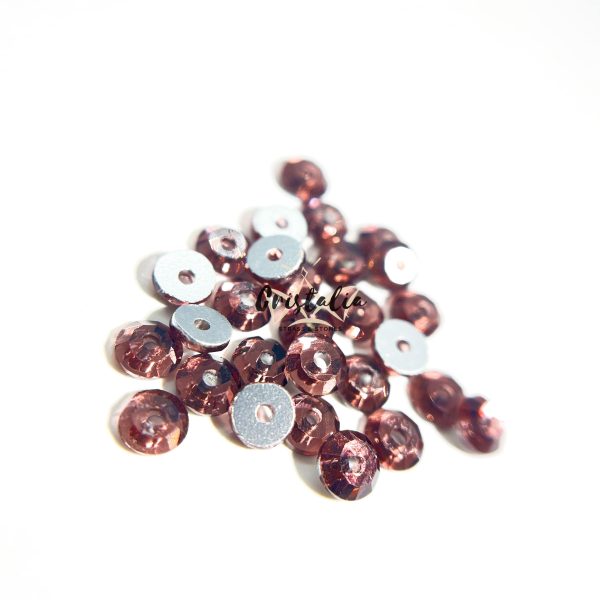 Cristal Con Orificio Dark Rose Para Coser