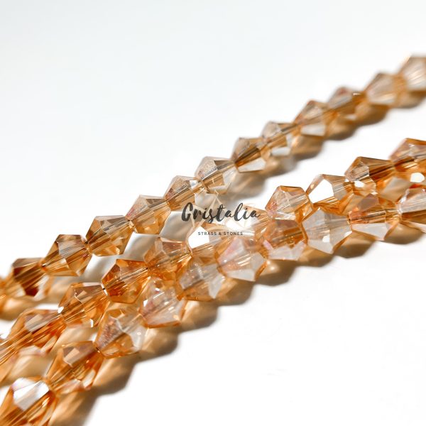 Cristal Bicono Dorado Tornasol Por Tira - Imagen 2