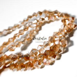 Cristal Bicono Dorado Tornasol Por Tira