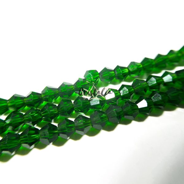 Cristal Bicono Verde Por Tira - Imagen 2