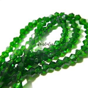 Cristal Bicono Verde Por Tira