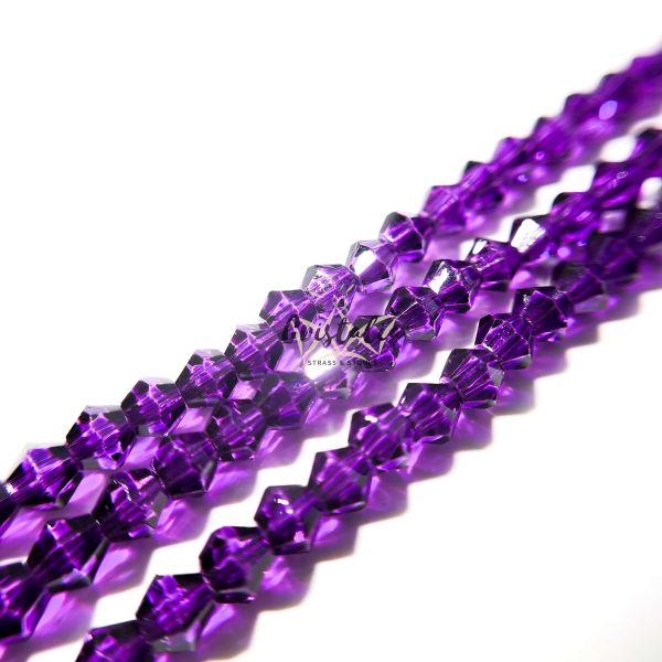 Cristal Bicono Morado Por Tira - Imagen 2