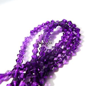 Cristal Bicono Morado Por Tira